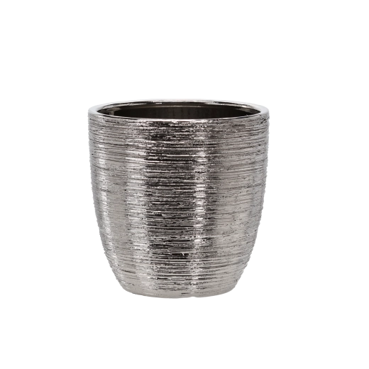 Keramisk skjuler til potteplante 20 × 20 × 22 cm sølvfarvet
