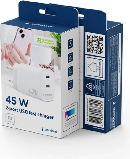 Hurtig opladning med USB Power Delivery op til 45 W