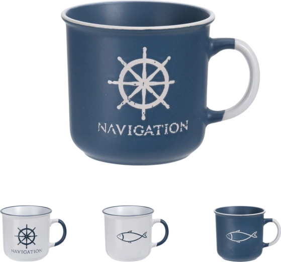Keramikkrus SEA 480 ml – mix af maritime dekorer