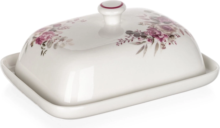 Sart lyserødt blomstermotiv til elegant borddækning