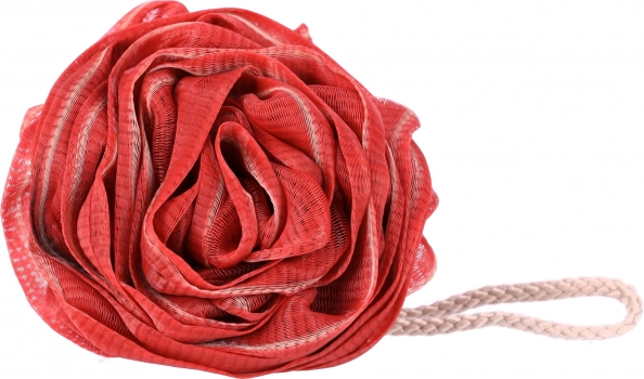 Rød badesvamp i form af en rose