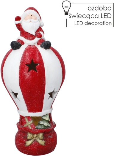 Julefigur af Sankt Nikolaus på ballon med LED-belysning