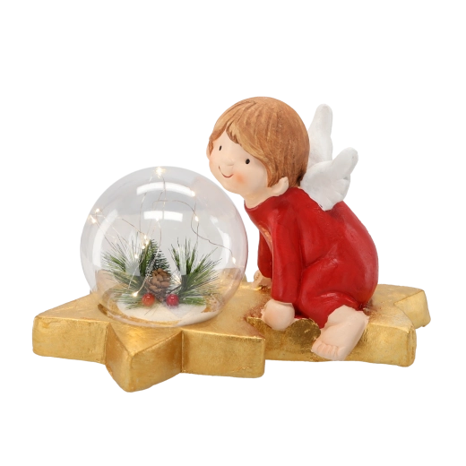 Magisk LED-kugle med naturlig dekoration