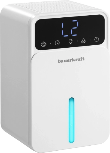 Bauerkraft kompakt, lydsvag mini-affugter med LED og touchbetjening 1,2 l