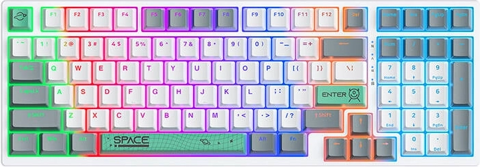 Mekanisk tastatur ONIKUMA G38, 98 taster, USB-kabel, hvid
