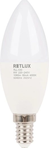 LED-pære Retlux stearinlys E14 8 W 4000 K