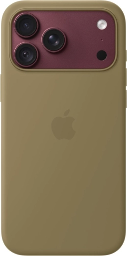 Silikoneetuie med MagSafe til iPhone 18 Pro Max – olivengrøn