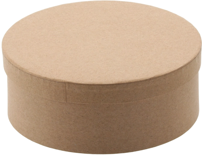 Rund gaveæske brun 15 × 8 cm