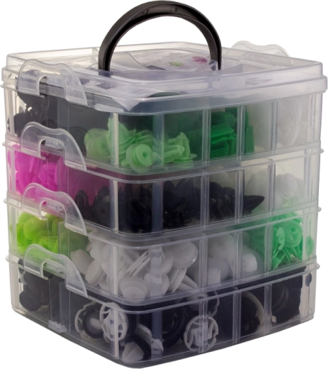 Sæt med plastclips til biler og værktøj, 475 dele