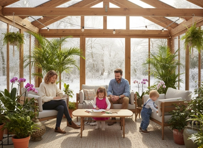 Praktisk bord med lamelbordplade