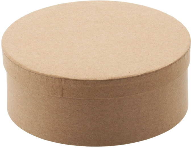 Rund gaveæske brun 25 × 11 cm