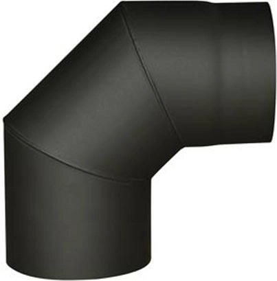 Røgrørsknæ 120 mm 90° sort, tykkelse 1,5 mm