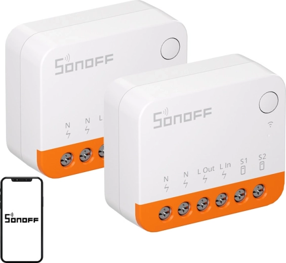 Sonoff MINIR4 Extreme smart Wi‑Fi-afbryder (2 stk.)