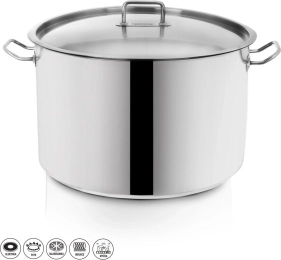 Rustfri gryde Stock med låg 30 l