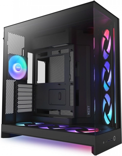 NZXT H9 Flow RGB+ mid-tower kabinet med vindue, sort