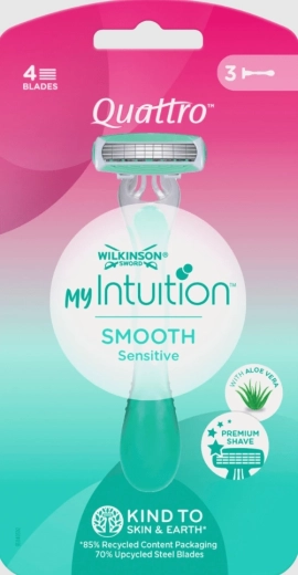 Engangsskraber Wilkinson Quattro My Intuition Smooth Sensitive, 3 stk.