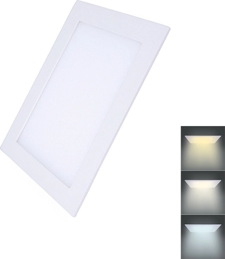 Solight LED-minipanel CCT indbygget, firkantet, 12 W, 900 lm