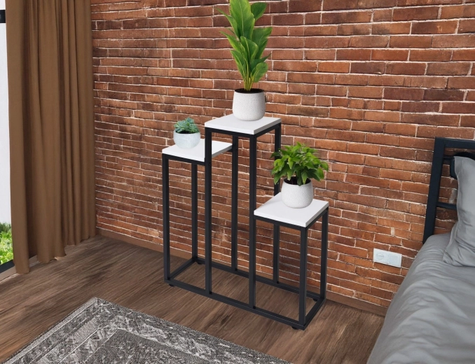 Hvide laminerede hylder for et moderne udtryk