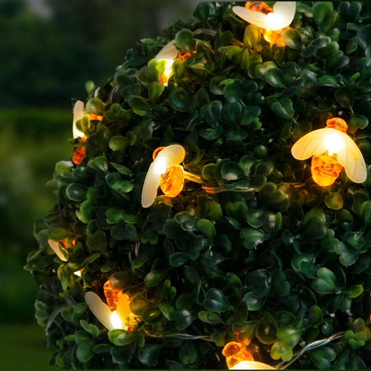 Solar LED-lyskæde med bier, 2,3 m, 20 LED, varm hvid