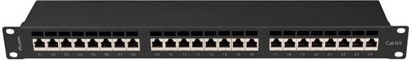 Patchpanel 24 porte 1U Cat 6A sort