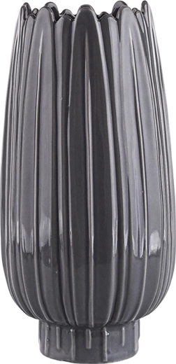 Porcelænsvase med relief, askegrey 24,5 cm