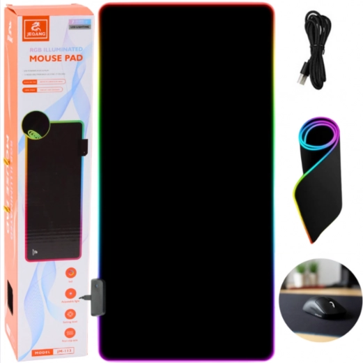 Gamingmusemåtte til mus og tastatur med RGB LED-belysning 90 × 40 cm