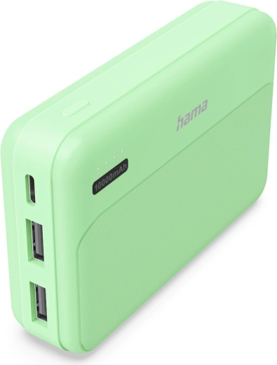 Hama Power Pack Pocket 10 powerbank 10 000 mAh, 2× USB-A, grøn
