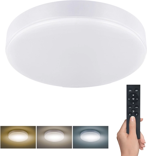 Solight LED loft- og væglampe Lecce med fjernbetjening 50 W, 3000 lm, 40 cm, CCT, dæmpbar, hvid