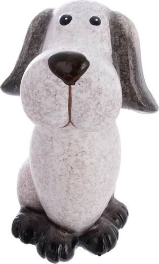 Dekorativ hundefigur i polyresin, beige 22 × 13 × 16 cm