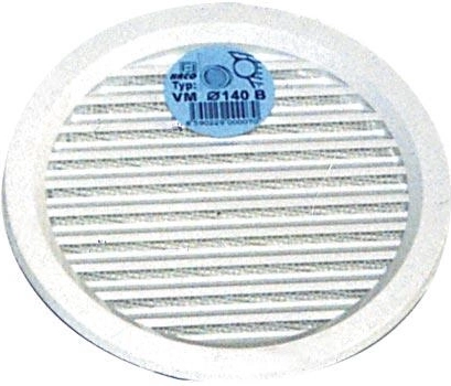 Ventilationsrist med net, diameter 140 mm, hvid