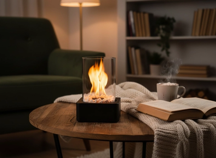 Levende flamme for en hyggelig atmosfære