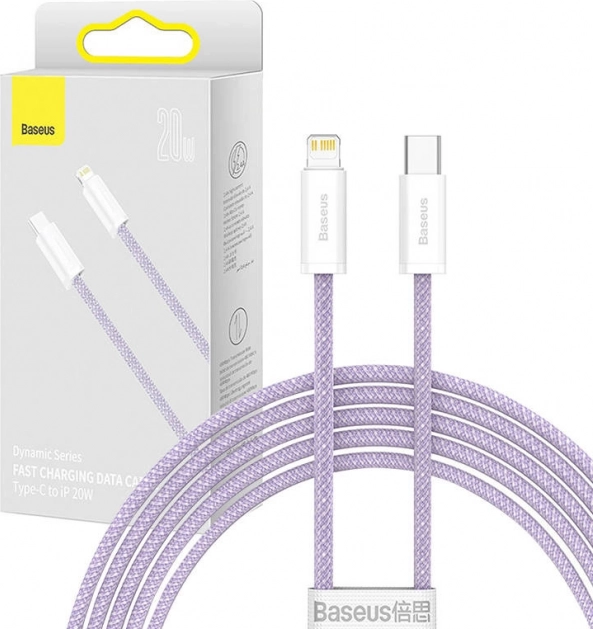 Baseus USB-C til Lightning kabel 20W 2m lilla