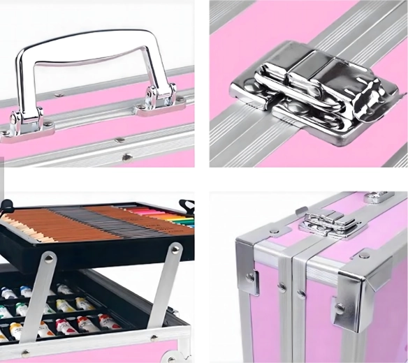 Holdbar aluminiums kuffert med beslag