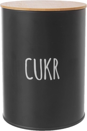 Sukkerdåse Black med bambuslåg 11 cm