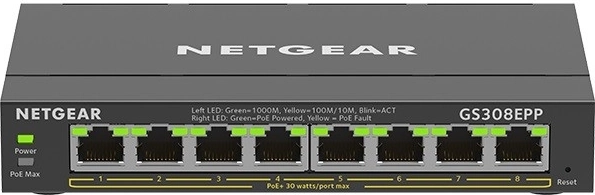 8-porters Gigabit PoE+ switch Netgear GS308EPP (123 W)