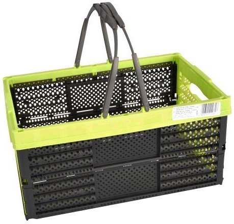 Sammenklappelig indkøbskurv med 2 håndtag 16 l, 40 × 27 × 20 cm - mix af farver