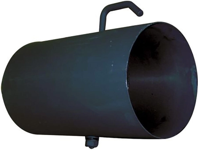 Røgrør med spjæld 125 mm, længde 250 mm, sort