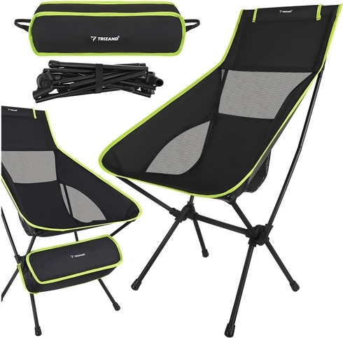 Trizand foldbar fiskestol 41 × 52 × 86 cm sort