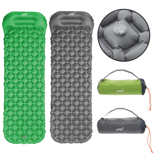 Oppusteligt campingliggeunderlag med pude 190 × 56 × 5,5 cm