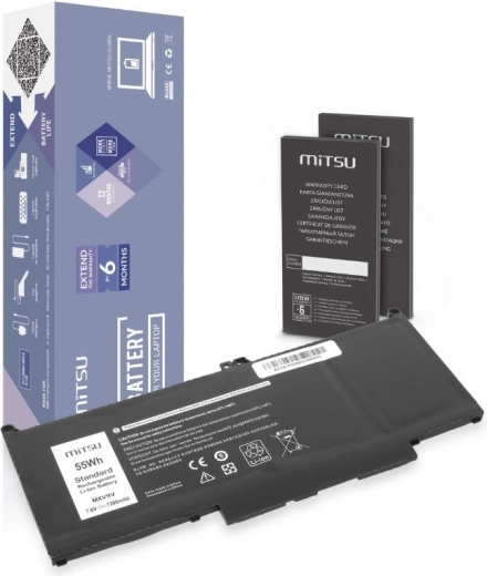 MITSU-batteri til Dell Latitude 5300/5310/7300/7400, 7200 mAh (55 Wh) 7,6 V
