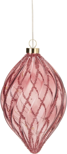 LED-juledekoration i dråbeform med timer, bordeaux, 21 cm