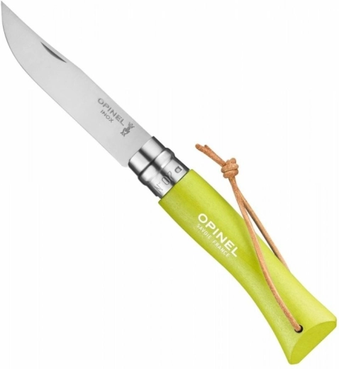 Opinel N°07 Trekking Anise lommekniv 8 cm, lysegrøn, bøgetræ