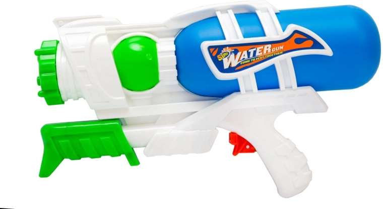 Stor vandpistol med pumpe 27 cm, blå - 1 stk.