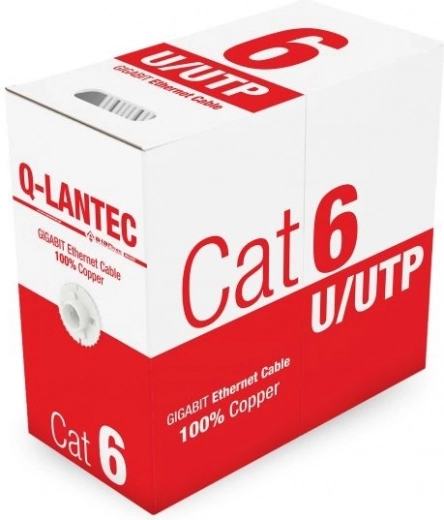 Netværkskabel U/UTP Cat 6, PVC, 100% kobber, 305 m