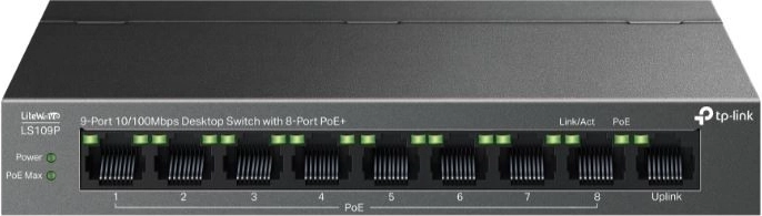 TP-Link-netværksswitch med 8 PoE+-porte