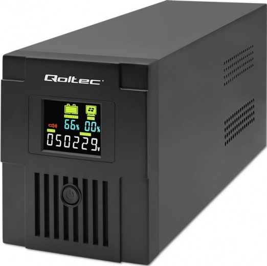 Nødstrømsforsyning UPS Qoltec Monolith 1500 VA, 900 W med LCD og USB