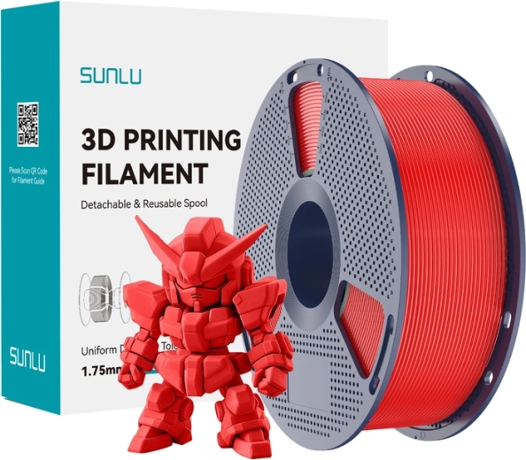Sunlu filament PLA+ 2.0 rød 1,75 mm
