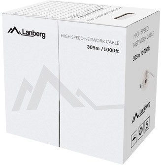 Netværkskabel Lanberg UTP Cat 5e, 100% kobber, 305 m, gul