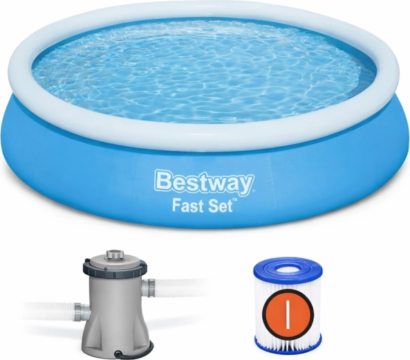 Selvopbyggende pool Bestway Fast Set 366 × 76 cm med filterpumpe