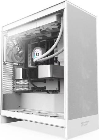 Computerkabinet H7 Flow midi tower med vindue hvid